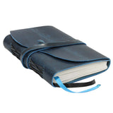 Leren notitieboek (Blauw)